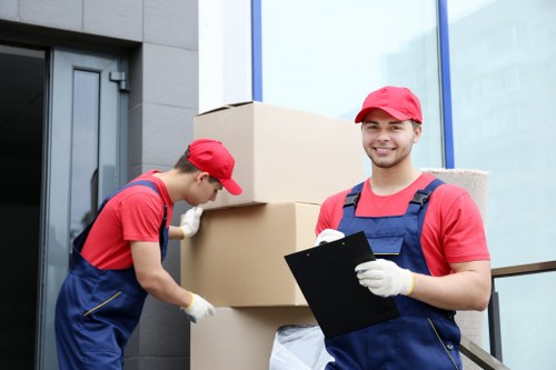 Commercial moving team assisting a South Harrow business relocation