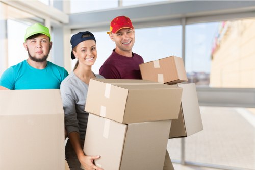 Moving checklist and labels used for a South Harrow office move