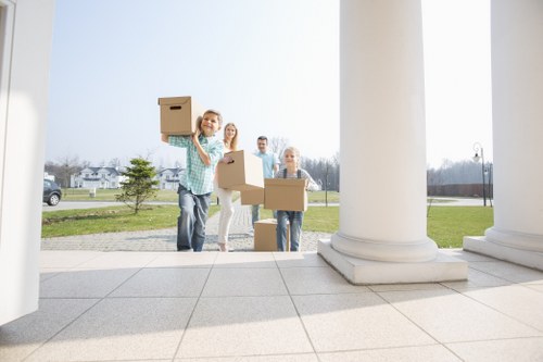 Man and van moving service in South Harrow with loaded boxes and furniture