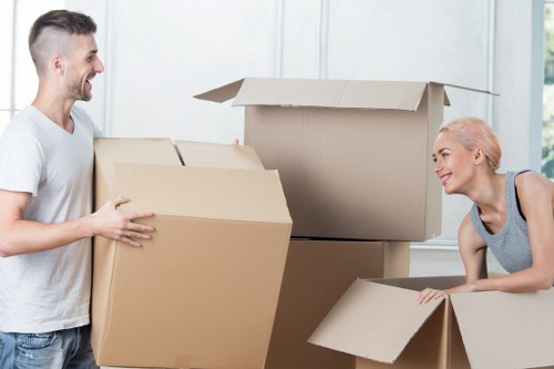 Packing and loading household items for a South Harrow house move