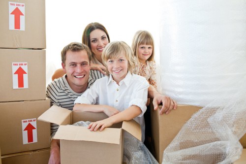 Packing materials and household items prepared for a South Harrow relocation