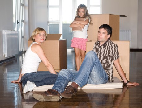 Packed boxes and furniture prepared for house removals in South Harrow